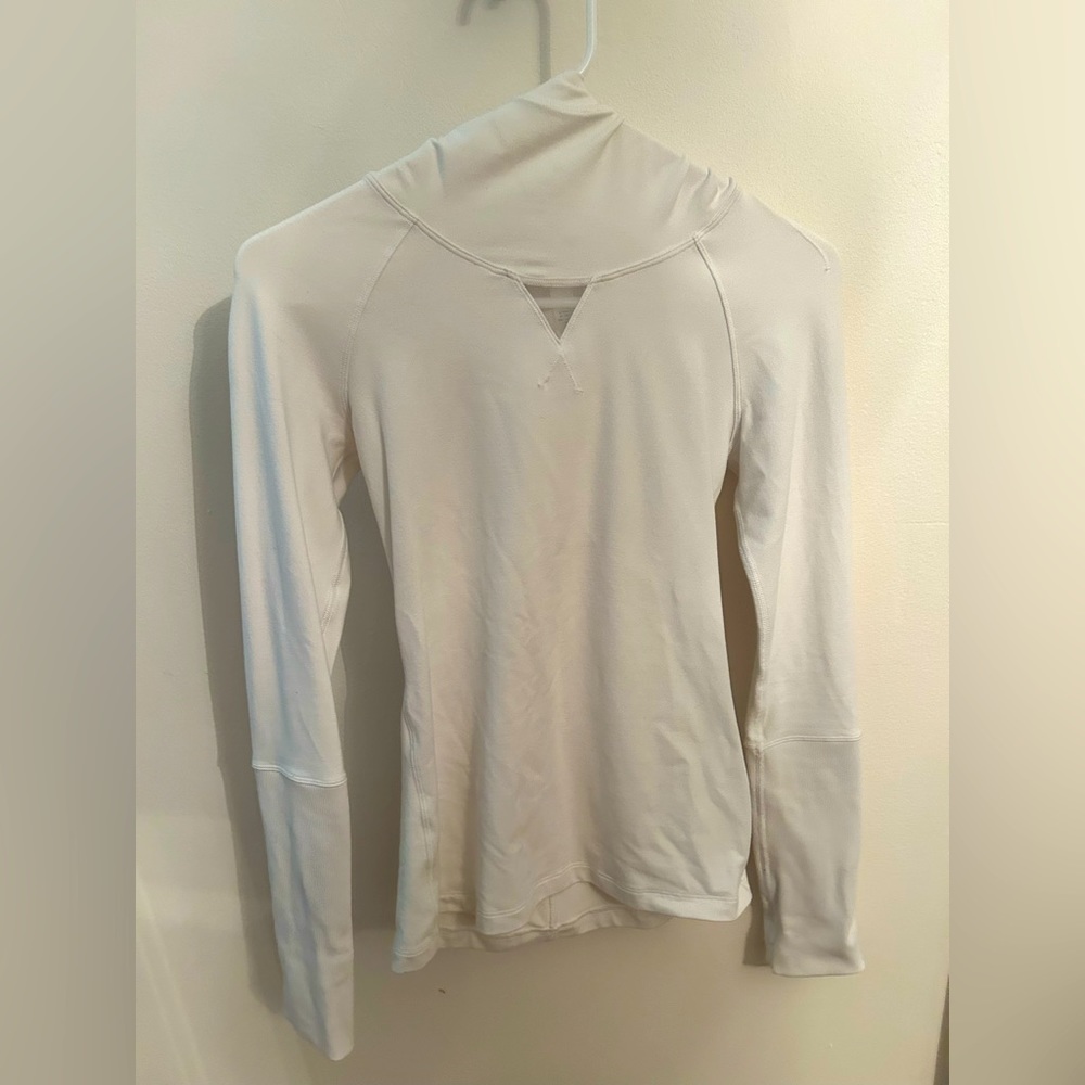 White Lululemon Hooded Pullover Mesh Cut Out Sweatshirt Size 2